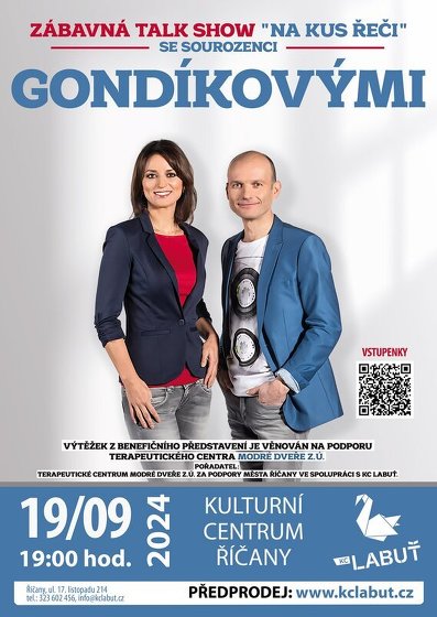 Plakát události Na kus řeči se sourozenci GONDÍKOVÝMI