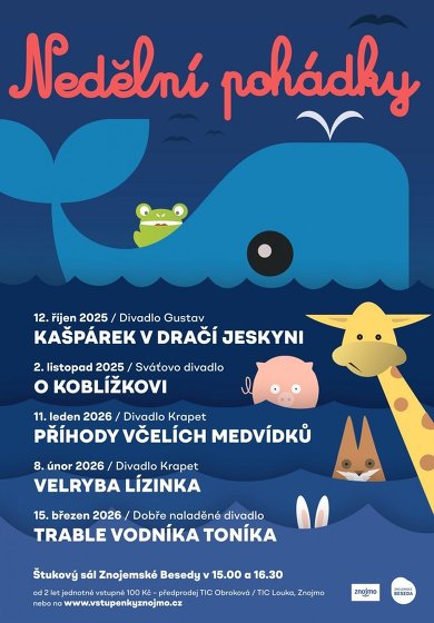 Plakát události Nedělní pohádky ve Znojemské Besedě