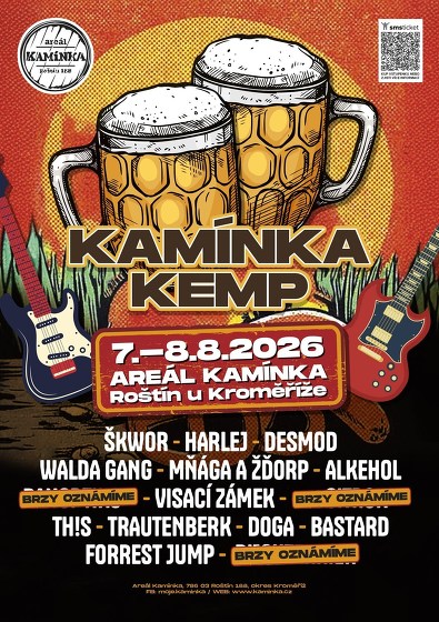 Plakát události Slavnosti piva KAMÍNKA KEMP Roštín 2026