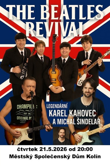 Plakát události Koncert - Michal Šindelář, Karel Kahovec, Beatles Revival