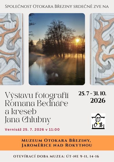 Plakát události Výstava fotografií Romana Bednáře a kreseb Jana Chlubny