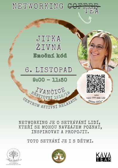 Plakát události Networking Tea s Jitkou Živnou