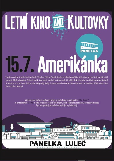 Plakát události LETNÍ KINO & KULTOVKY na Panelce: Amerikánka