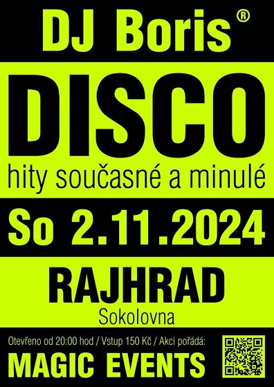 Plakát události DJ Boris DISCO - Rajhrad