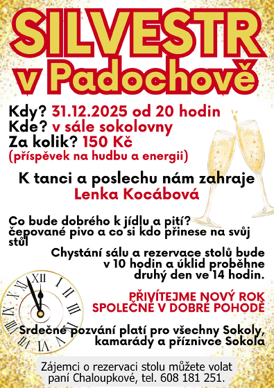 Plakát události Silvestr v Padochově