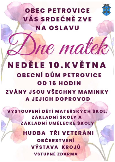 Plakát události Den matek v Petrovicích