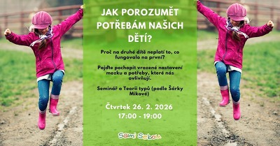 Plakát události Teorie typů Šárky Míkové: Jak porozumět potřebám našich dětí