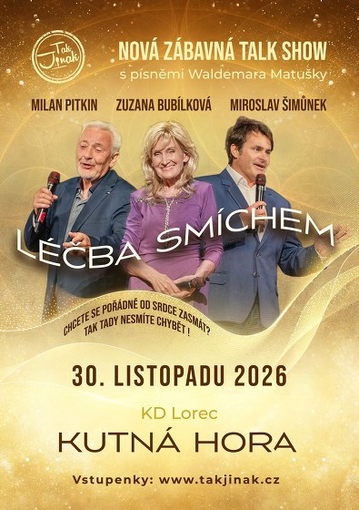 Plakát události Léčba smíchem - Talk show / Bubílková, Pitkin, Šimůnek