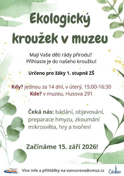 Plakát události Ekologický kroužek v muzeu