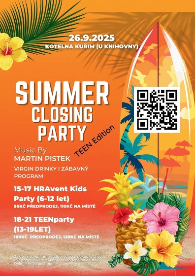 Plakát události Summer  Closing Party: Young edition - HRAvent Kids Party