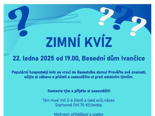 Plakát události Zimní kvíz v Ivančicích