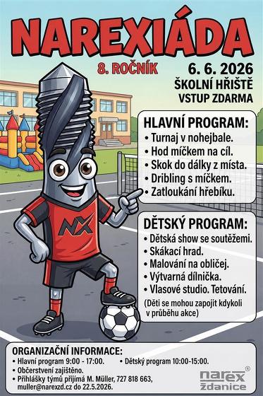 Plakát události NAREXIÁDA ve Ždánicích