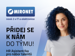 Mironet a.s. nabízí práci na pozici HR Asistent/ka pro nábor talentů v obci Nupaky