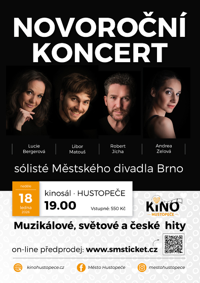 Plakát události Novoroční koncert sólistů Městského divadla Brno