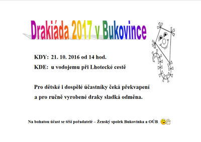Plakát události Drakiáda v Bukovince