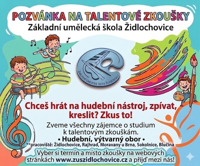 Plakát události ZUŠ talentové zkoušky