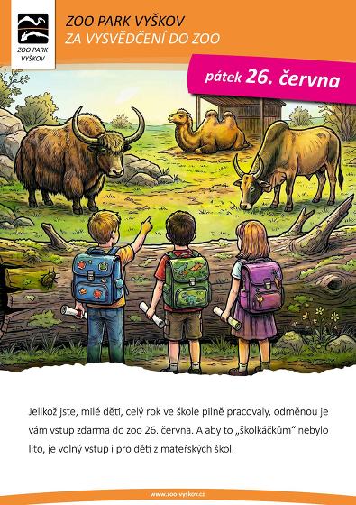 Plakát události Za vysvědčení do Zoo
