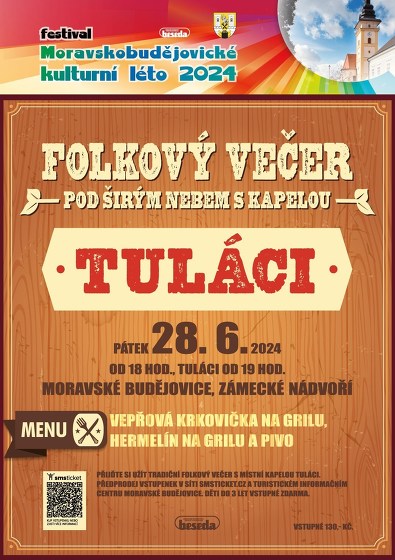 Plakát události Folkový večer pod širým nebem s kapelou Tuláci