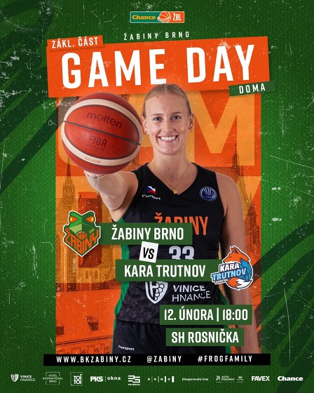 Plakát události Chance ŽBL: Žabiny Brno - KARA Trutnov