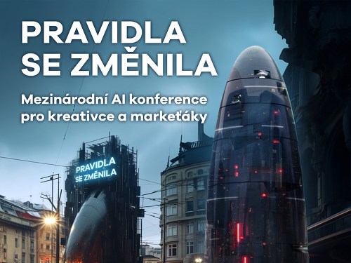 Plakát události AI konference pro kreativce - Pravidla se změnila