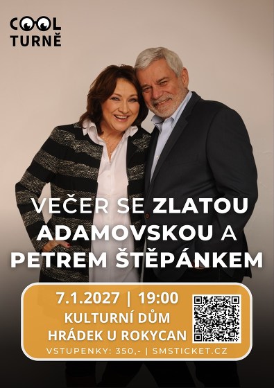 Plakát události Večer se Zlatou Adamovskou a Petrem Štěpánkem