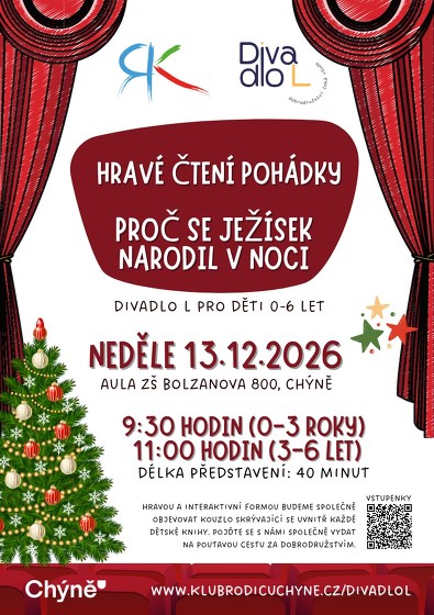 Plakát události Hravé čtení - Proč se Ježíšek narodil v noci (Divadlo L)