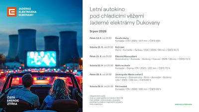 Plakát události Letní autokino pod chladicími věžemi Jaderné elektrárny Dukovany