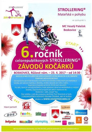 Plakát události 6. ročník celorepublikových Strollering závodů kočárků 
