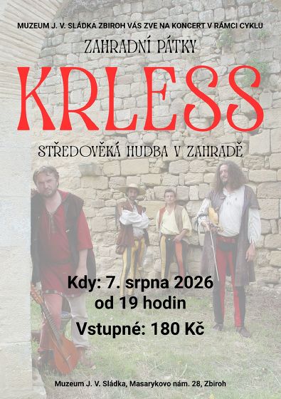 Plakát události Koncert skupiny Krless. Středověká hudba