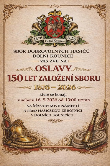 Plakát události Oslava 150 let hasičského sboru
