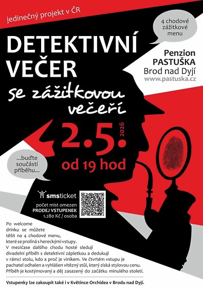 Plakát události Detektivní večer se zážitkovou večeří