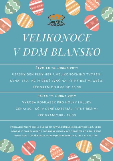 Plakát události Velikonoce v DDM Blansko 18.-19.4.