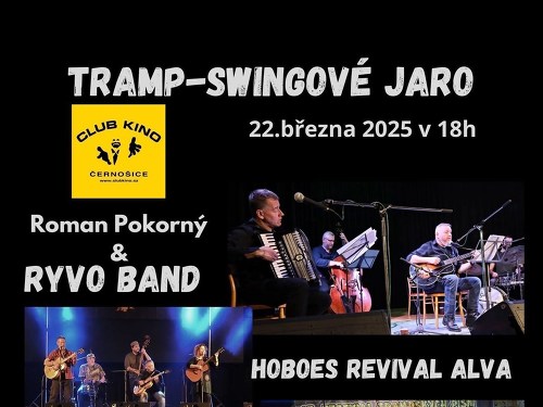 Plakát události RYVO Band, Hoboes Revival Alva, Satisfakce, Grey Smoke