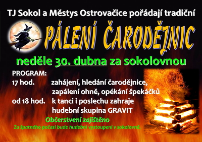 Plakát události Pálení čarodějnic