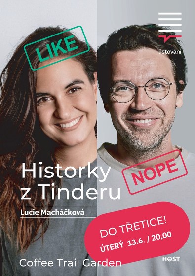Plakát události Listování.cz: Historky z Tinderu (Lucie Macháčková)