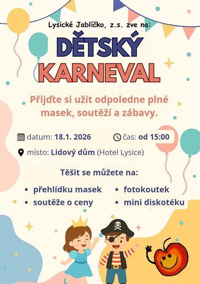 Plakát události Dětský karneval, Lysice
