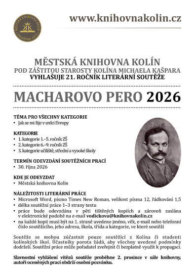 Plakát události Literární soutěž Macharovo pero