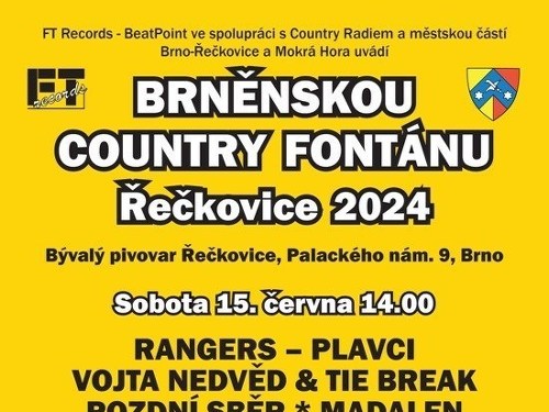 Plakát události Permanentka Brněnská Country fontána Řečkovice 2024