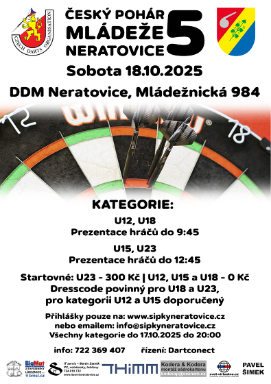 Plakát události Turnaj mládeže v šipkách