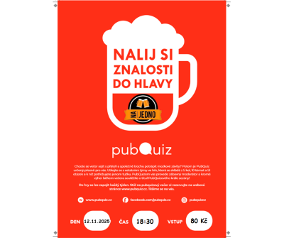Plakát události pubQuiz v NA JEDNO