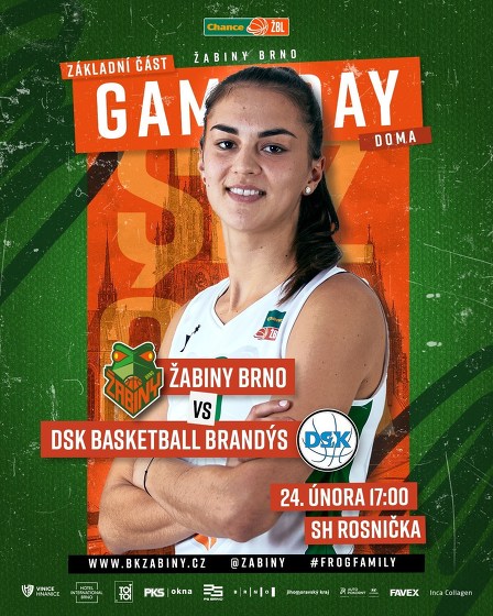 Plakát události Chance ŽBL: Žabiny Brno - DSK Basketball Brandýs