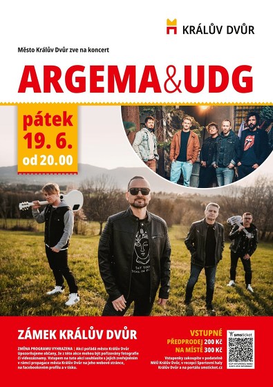 Plakát události Koncert kapely Argema a UDG