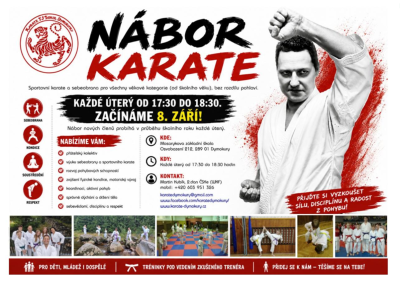 Plakát události Nábor karate