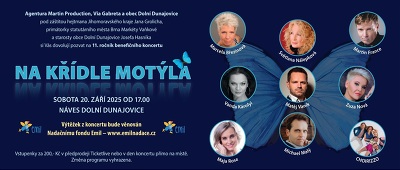 Plakát události Benefiční koncert Na křídle motýla