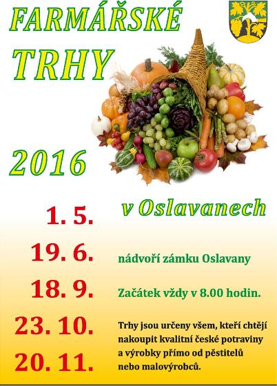 Plakát události Farmářské trhy 2016 v Oslavanech
