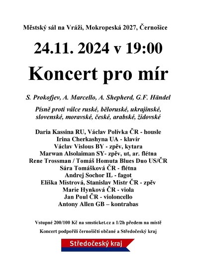 Plakát události Koncert pro mír