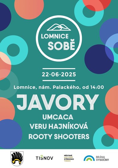 Plakát události Lomnice SOBĚ-Javory, UmCaCa, Rooty Shooters, Veru Hajníková