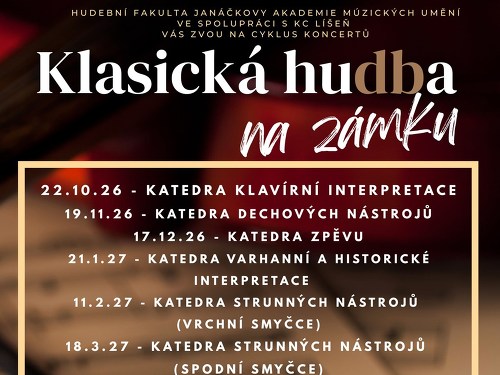 Plakát události Klasická hudba na zámku 2026/2027 - PŘEDPLATNÉ