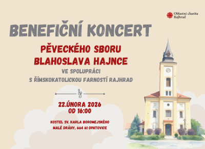 Plakát události Benefiční koncert pěveckého sboru Blahoslava Hajnce