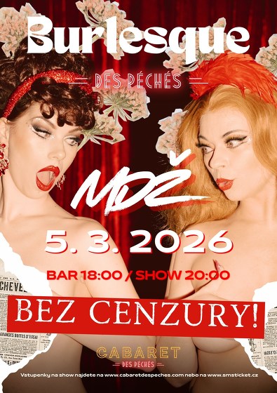 Plakát události Burlesque des Péchés: MDŽ bez cenzury